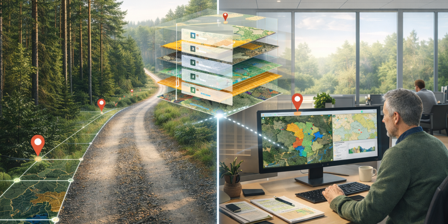 AI-genererad bild, GIS-portal skogen