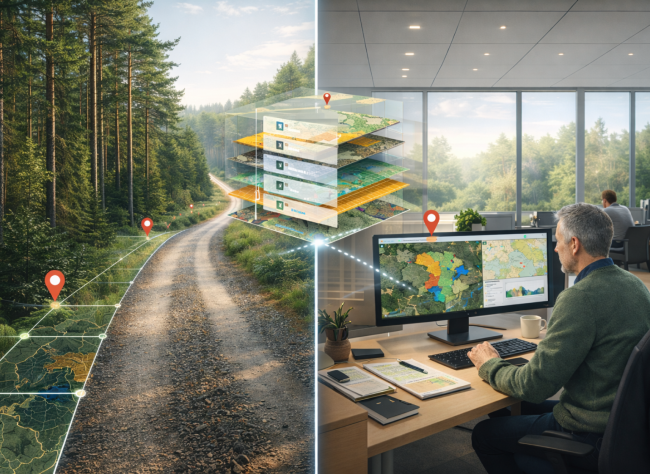 AI-genererad bild, GIS-portal skogen