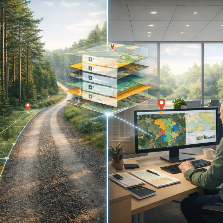 AI-genererad bild, GIS-portal skogen